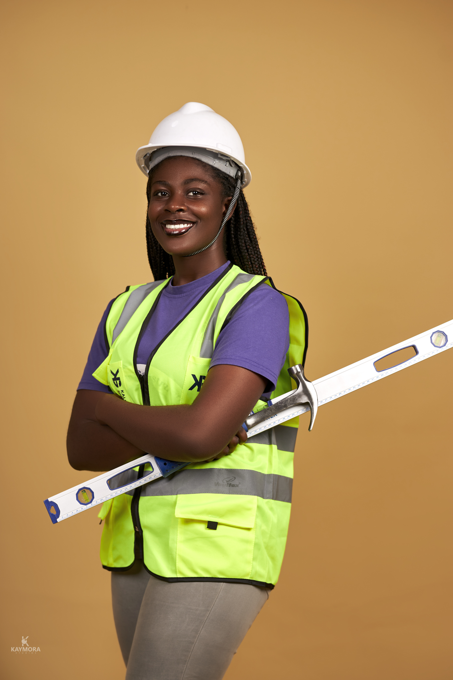 Structural team securing rebar at a residential estate in Kumasi