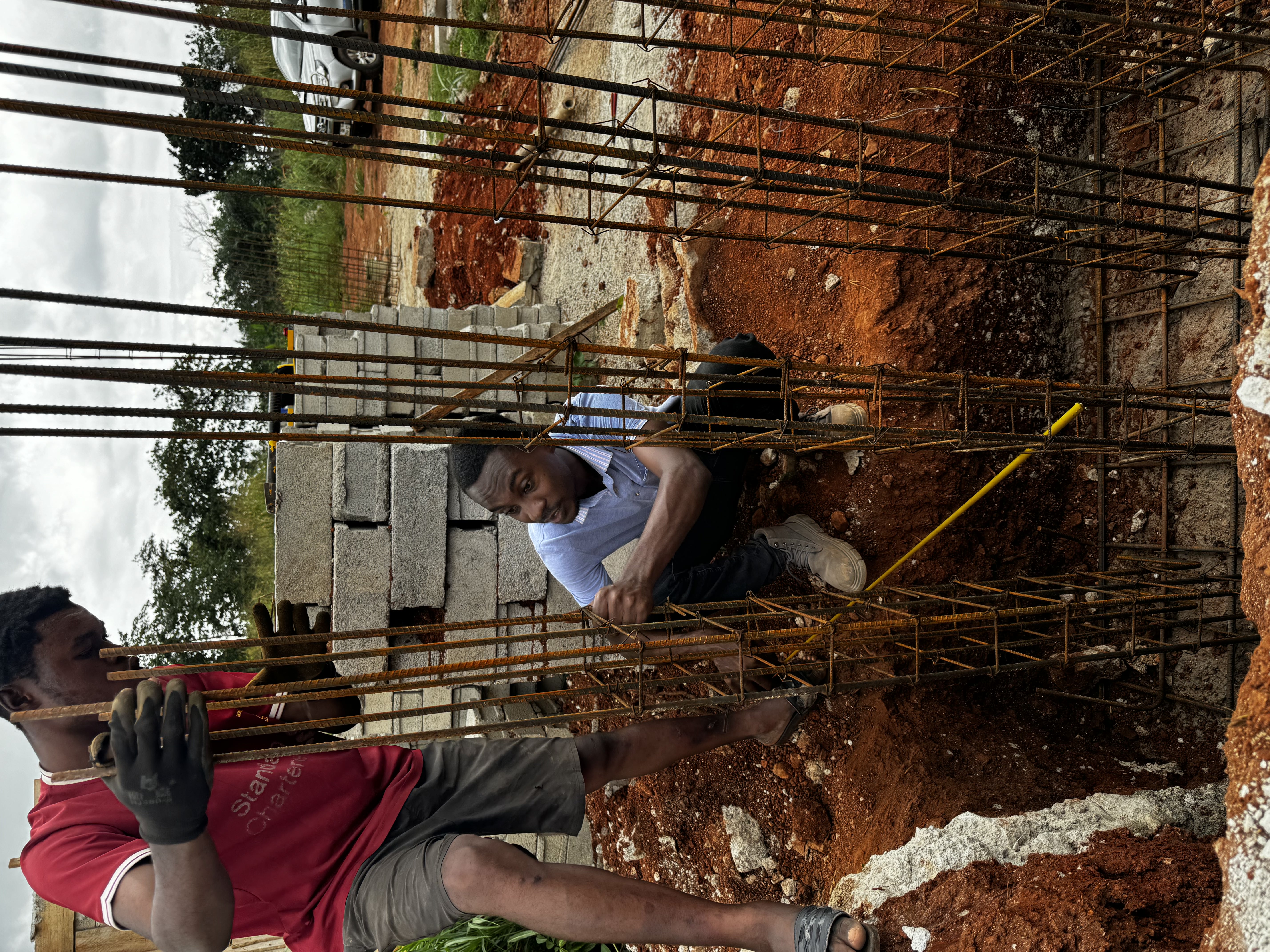 Logistics corridor staged with structural steel and finish materials